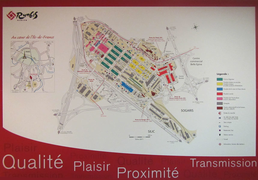 Karte des Pariser Großmarktes in Rungis